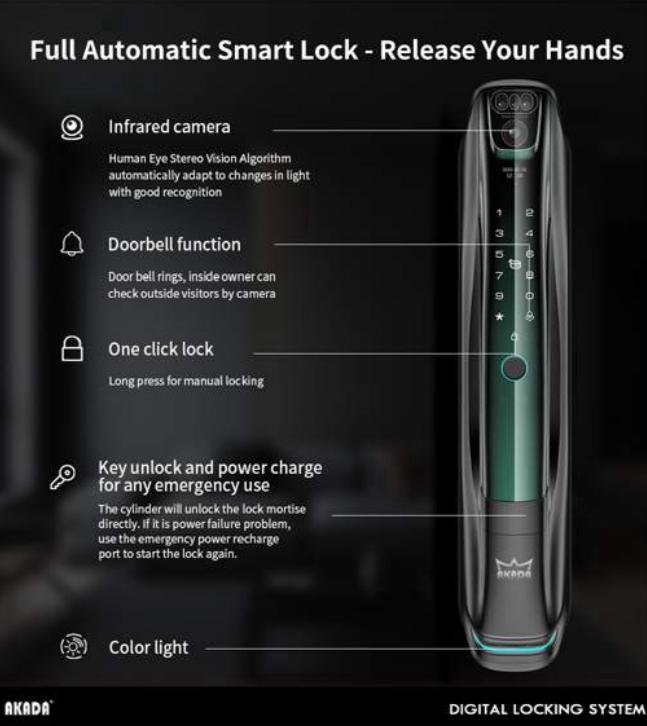 قفل باب ذكي | بصمه وجه | AKADA - الصورة 3