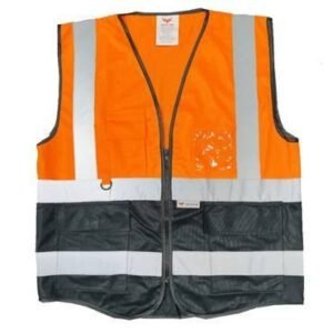 سترة بجيوب لونين ( برتقالي + أسود )