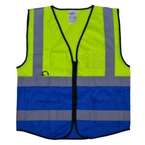 سترة بجيوب لونين ( أصفر + أزرق )